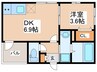 ハーモニーテラス林寺Ⅸ 1DKの間取り