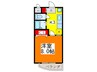 北口ハイツⅠ 1Kの間取り