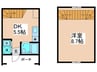 森の10居Ｒ棟 1DKの間取り