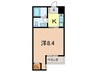 芦屋セントラル 1Kの間取り