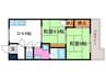 レジデンスヤマテ 2DKの間取り