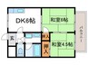 レジデンスヤマテ 2DKの間取り