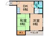 ベルコネクト北田辺 2DKの間取り