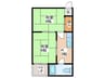 原田マンション 2Kの間取り