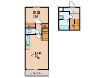 間取図 ｽﾘｰﾊｰﾌﾞｽｸﾞﾚﾝﾂｪﾝﾄ泉大津