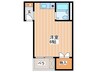 清水マンション 1Rの間取り