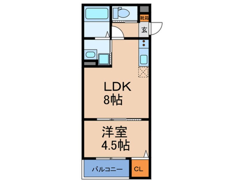 間取図 ＣＲＡＳＴＩＮＥ大蓮北４丁目Ａ