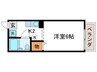 クワルト 1Kの間取り