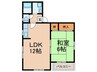 マンションポヌール 1LDKの間取り