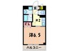 京都紙屋川マンション 1Kの間取り