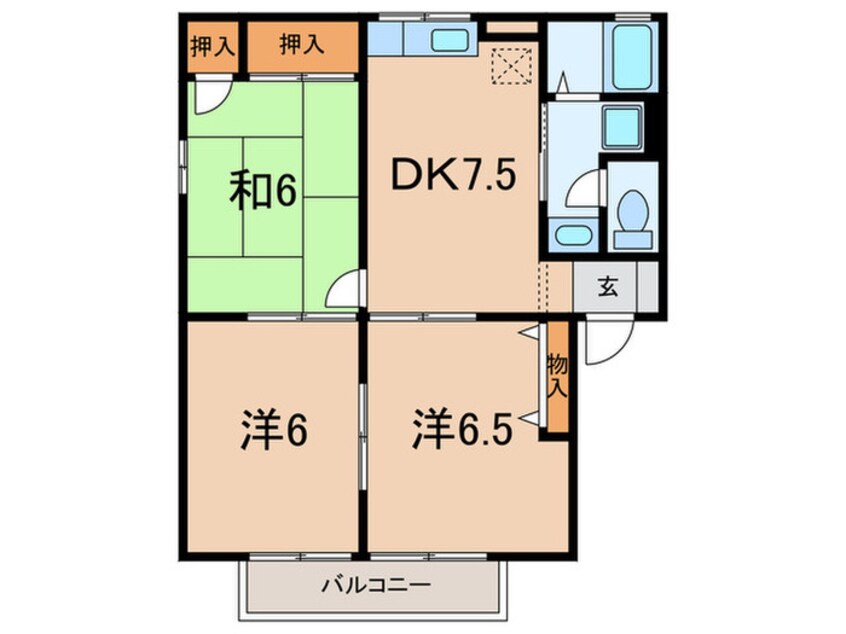 間取図 ｷｬﾋﾟﾀﾙｺﾝﾌｫｰﾙ加古川Ａ棟