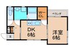 ハイツHYC 1DKの間取り