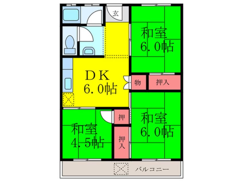 間取図 ユ－ハイツアヤメＡ