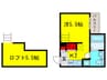 フェリオ北清水 1Kの間取り
