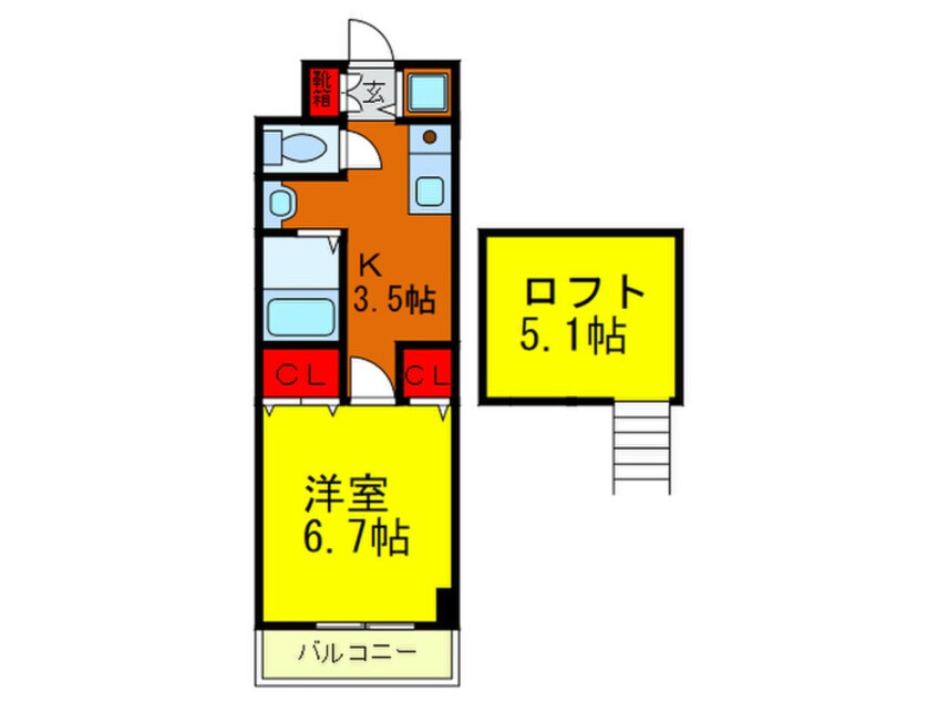 間取図 プリムコート深江橋