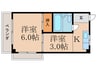 サンレモト－ヨ－ハイツ 2Kの間取り