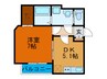 レユシール橋波 1DKの間取り