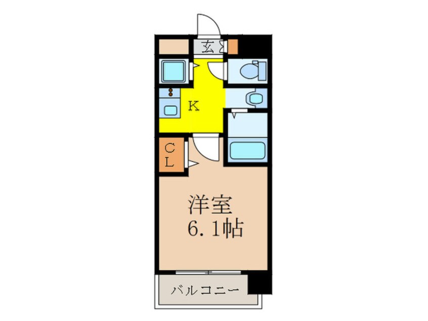 間取図 ﾗﾗﾌﾟﾚｲｽ新大阪ｼｴｽﾀ(502)