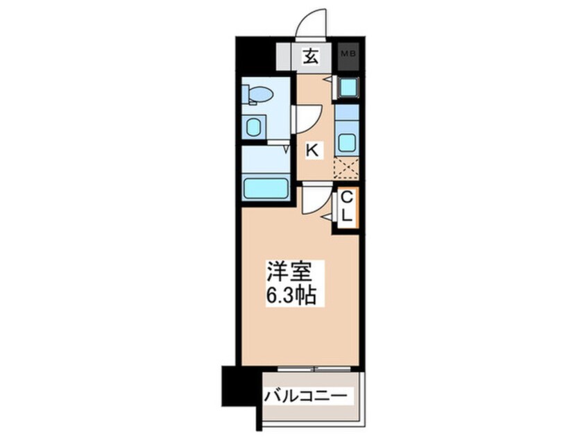 間取図 プレサンス難波セレクト(608)