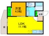 エルメゾン浜寺公園 1LDKの間取り