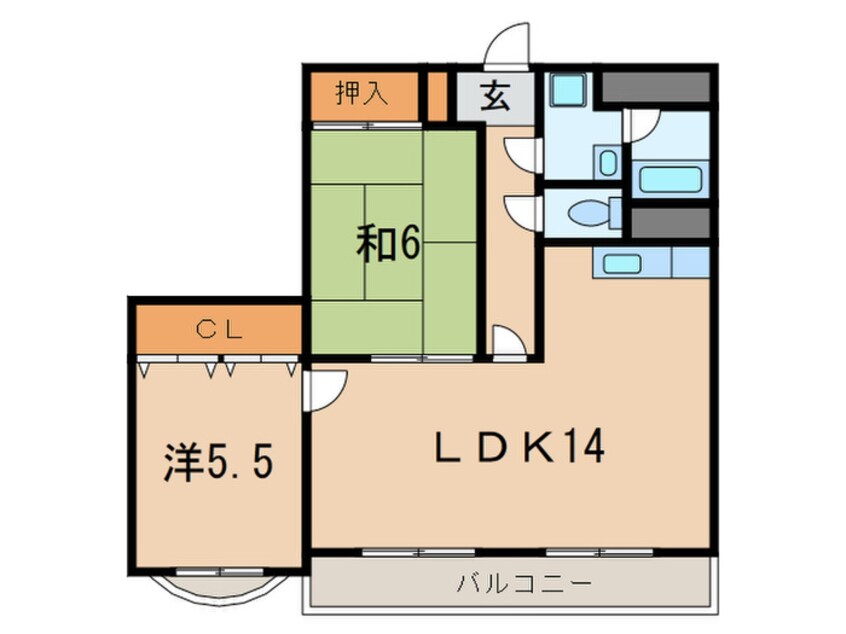 間取図 ブリ－ジェ朝日ヶ丘