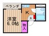 くずは西プラザ 1Kの間取り