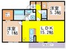 シャトーリーブル 2LDKの間取り