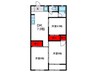 マンション雲雀丘(303) 3DKの間取り