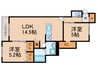 Rays瓦宮 2LDKの間取り