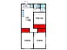 マンション雲雀丘(304) 3DKの間取り