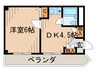 カサブランカ 1DKの間取り