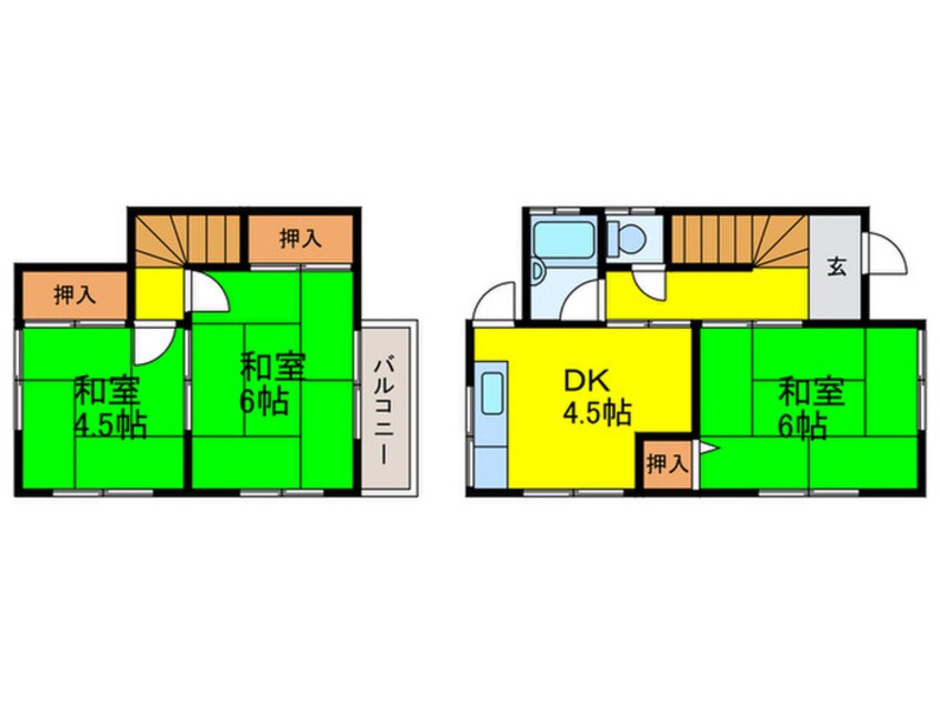 間取図 宝塚市米谷2丁目貸家