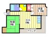 パウゼ上本町 2DKの間取り