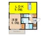 sunshine東豊中 1LDKの間取り