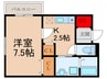 マノリアＷＥＳＴ 1Kの間取り