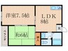 ヴァンヴィレッジ 2LDKの間取り