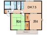 ハイツ有宏 2DKの間取り