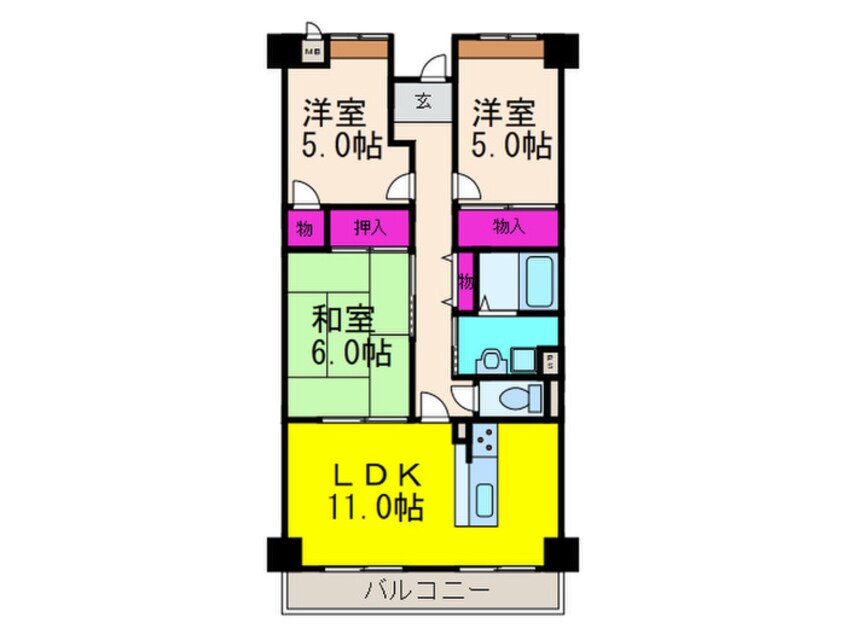 間取図 ラフィーネ上牧