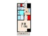 コートドール高槻 1Kの間取り