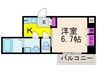 コートドール高槻 1Kの間取り