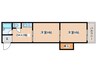 オカクママンション 2DKの間取り