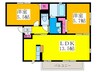ファミネス横小路 2LDKの間取り