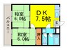 西川マンション 2DKの間取り