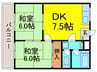 西川マンション 2DKの間取り