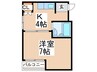 平野スクウェア 1Kの間取り