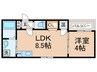 サンドリバーちぶね 1LDKの間取り
