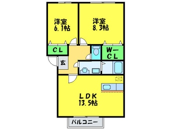 間取図 ドミ－ル旭Ｂ棟