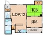 グリシ－ヌ静徳 2LDKの間取り
