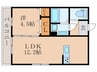 仮)vogue京都桂 1LDKの間取り