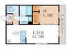 仮)vogue京都桂 1LDKの間取り